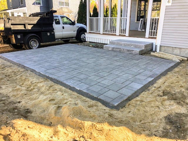 Paver landing for entryway.