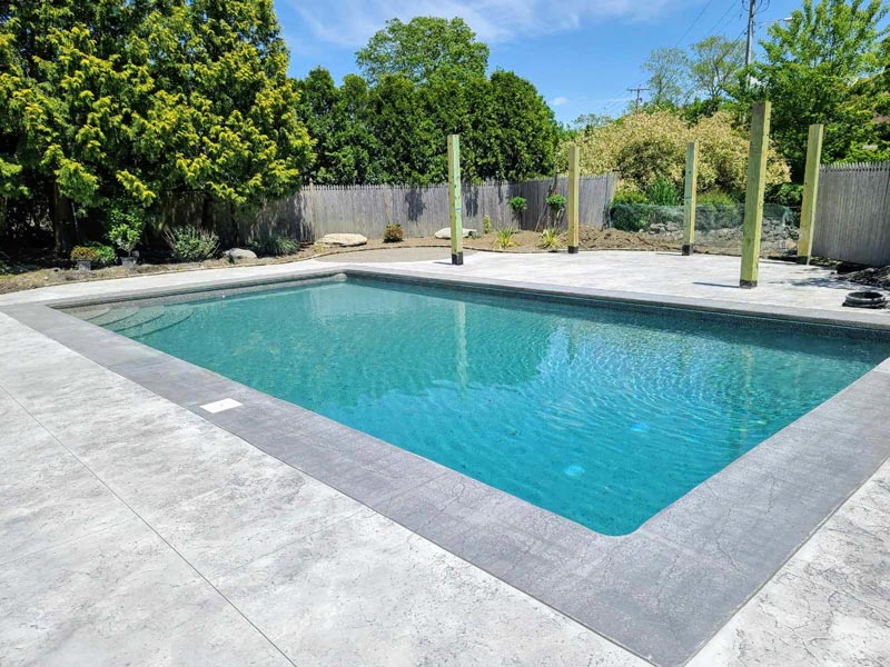 Hardscaping around a pool.